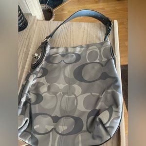 Authentic Coach Penelope Silver Optic Shoulder Bag